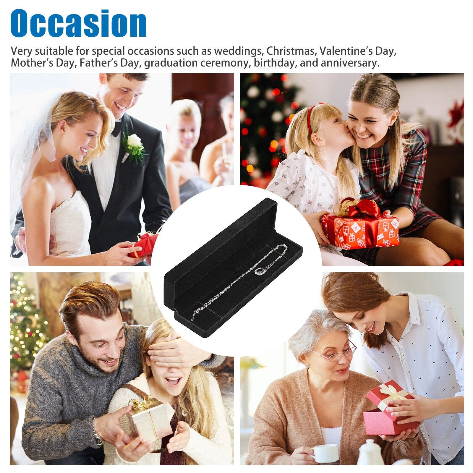 1PC Black Velvet Necklace Chain Gift Box Bracelet Storage Case Jewelry Display | eBay