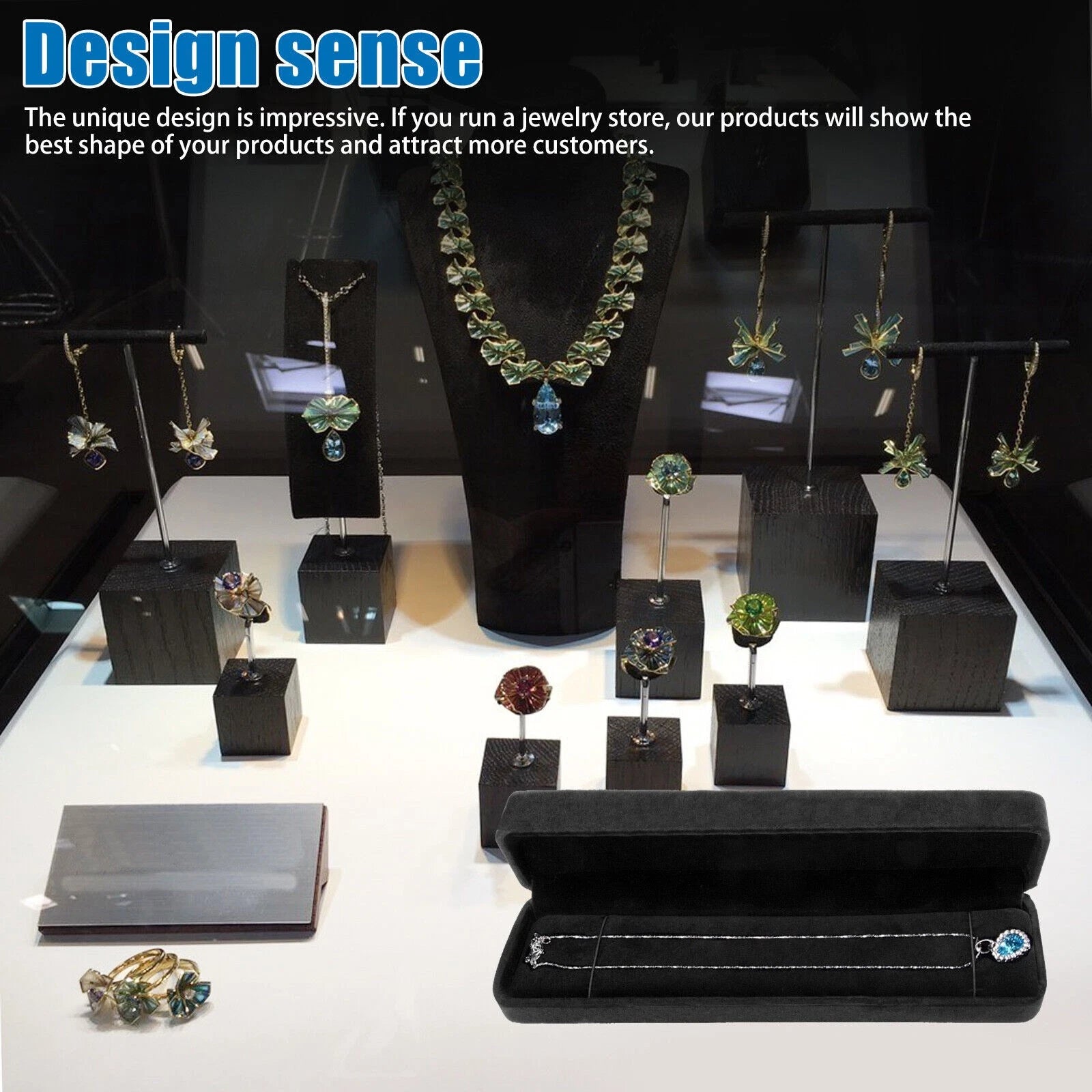 1PC Black Velvet Necklace Chain Gift Box Bracelet Storage Case Jewelry Display | eBay