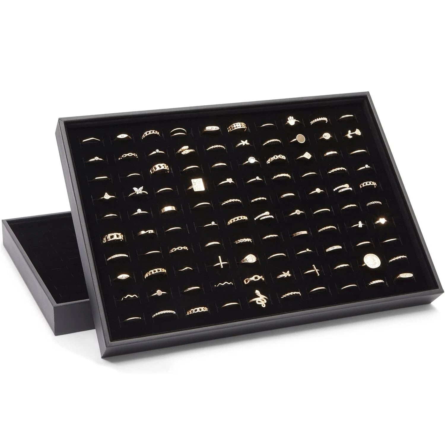 5PC 100Slot Jewelry Ring Display Organizer Tray Holder Earrings Storage Box Case | eBay