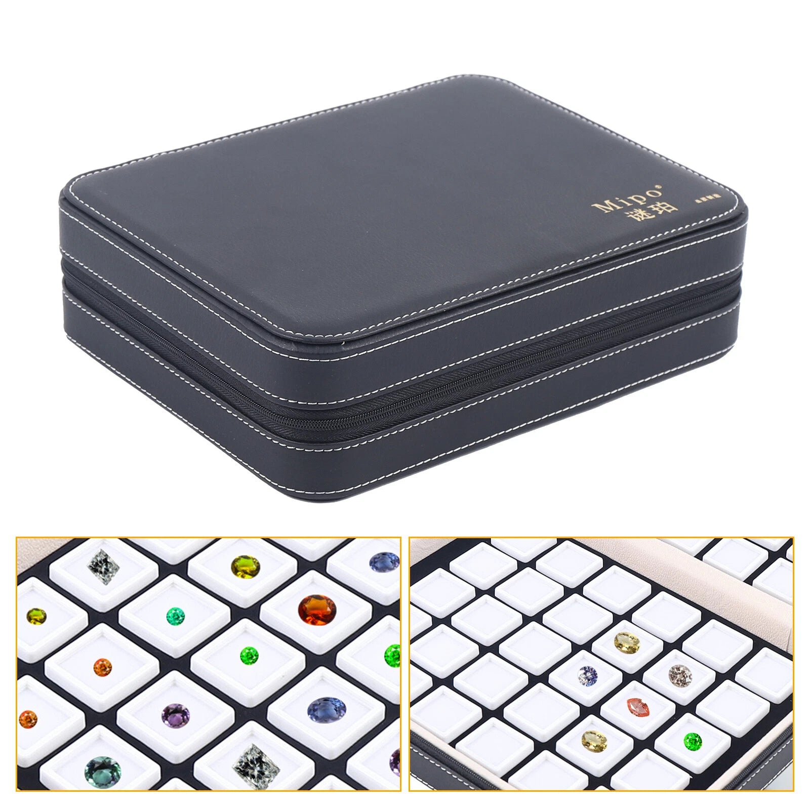 60 Grids Luxury Diamond Gemstone Organizer Display Box Jewelry Storage Case NEW | eBay