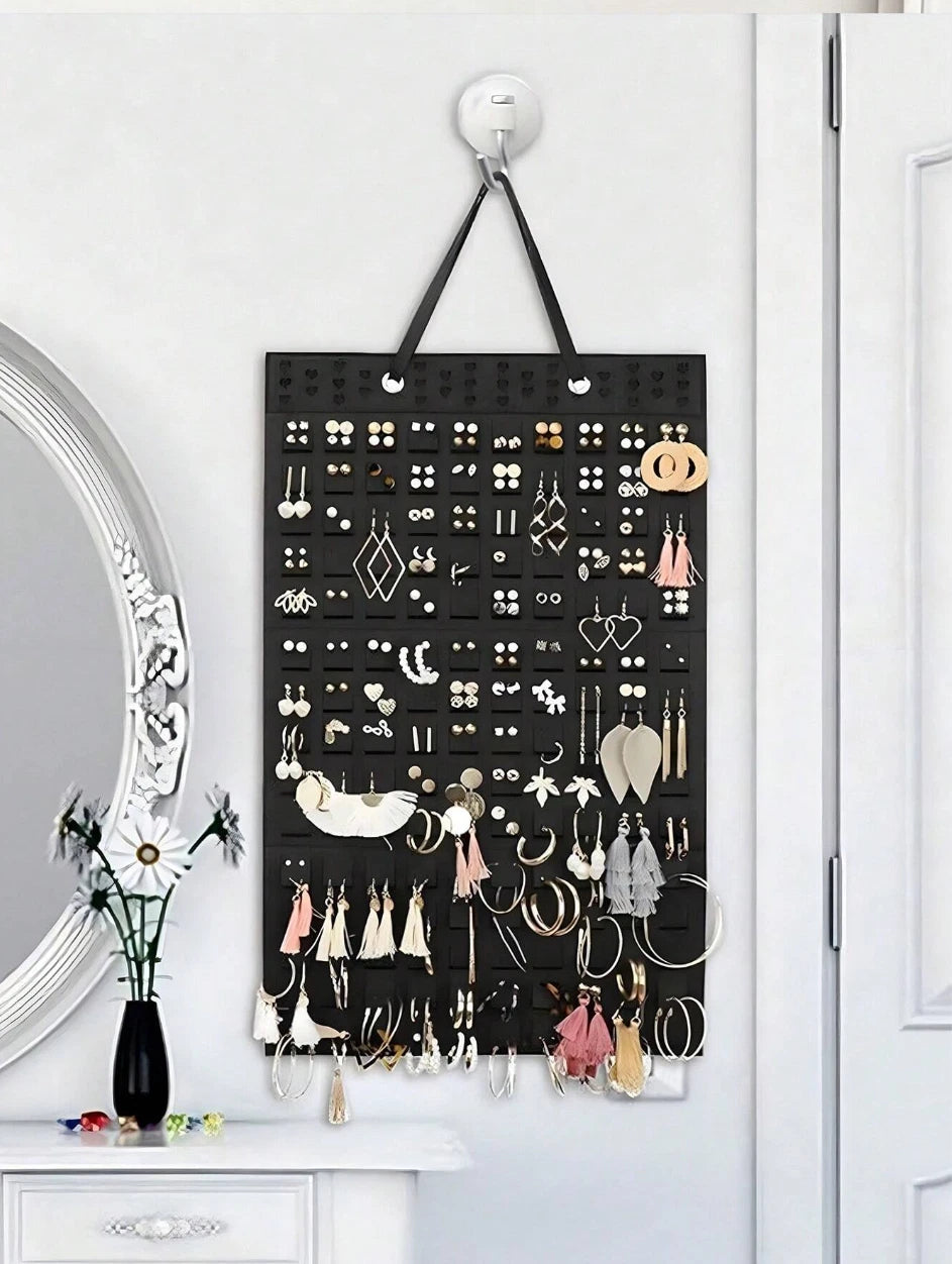 1pc Felt Hanging Jewelry Organizer - Wall Storage Bag for Earrings & Necklaces | eBay