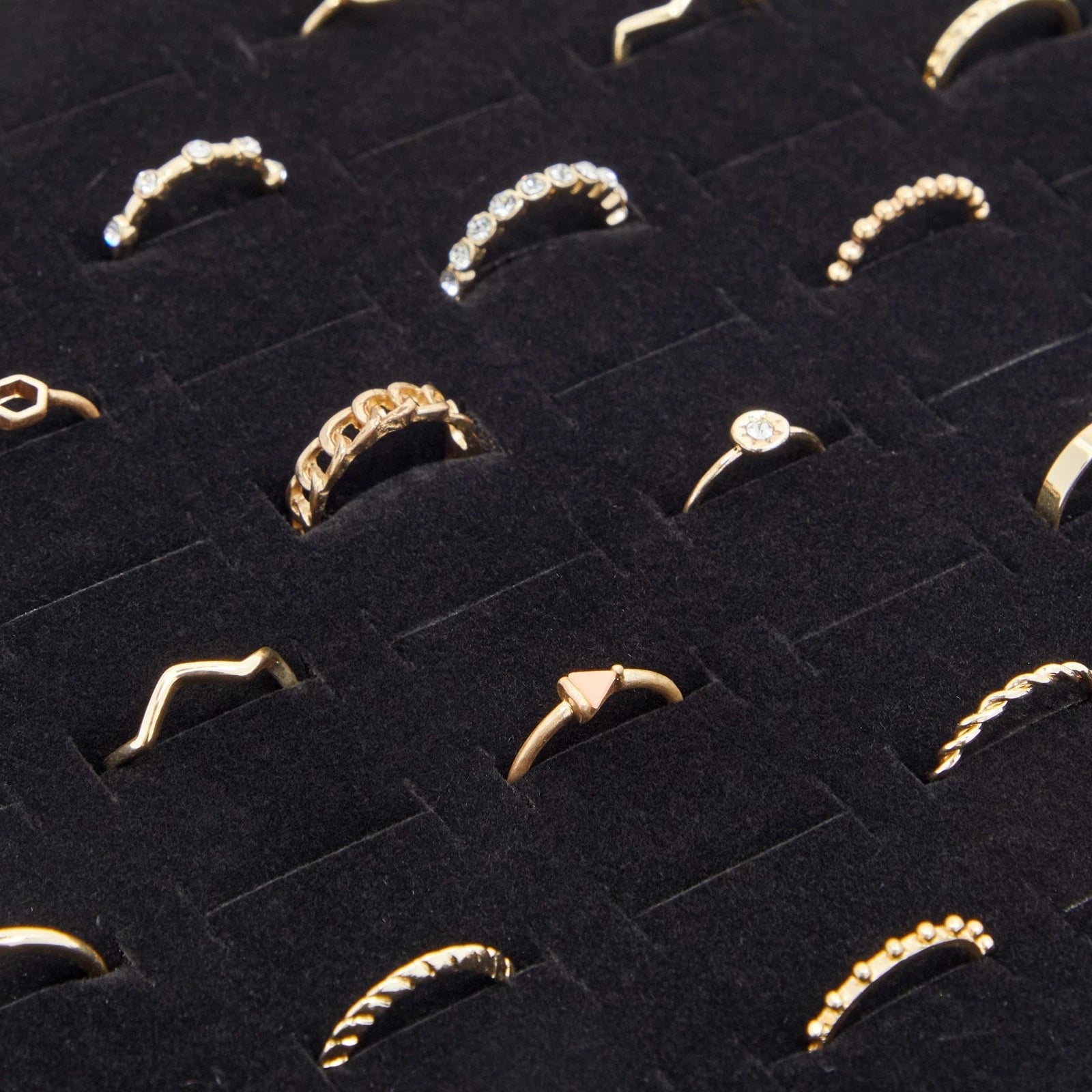 5-Pack 100 Slots Velvet Ring Insert Display Tray (13 x 9 In, Black) 843128189932| eBay