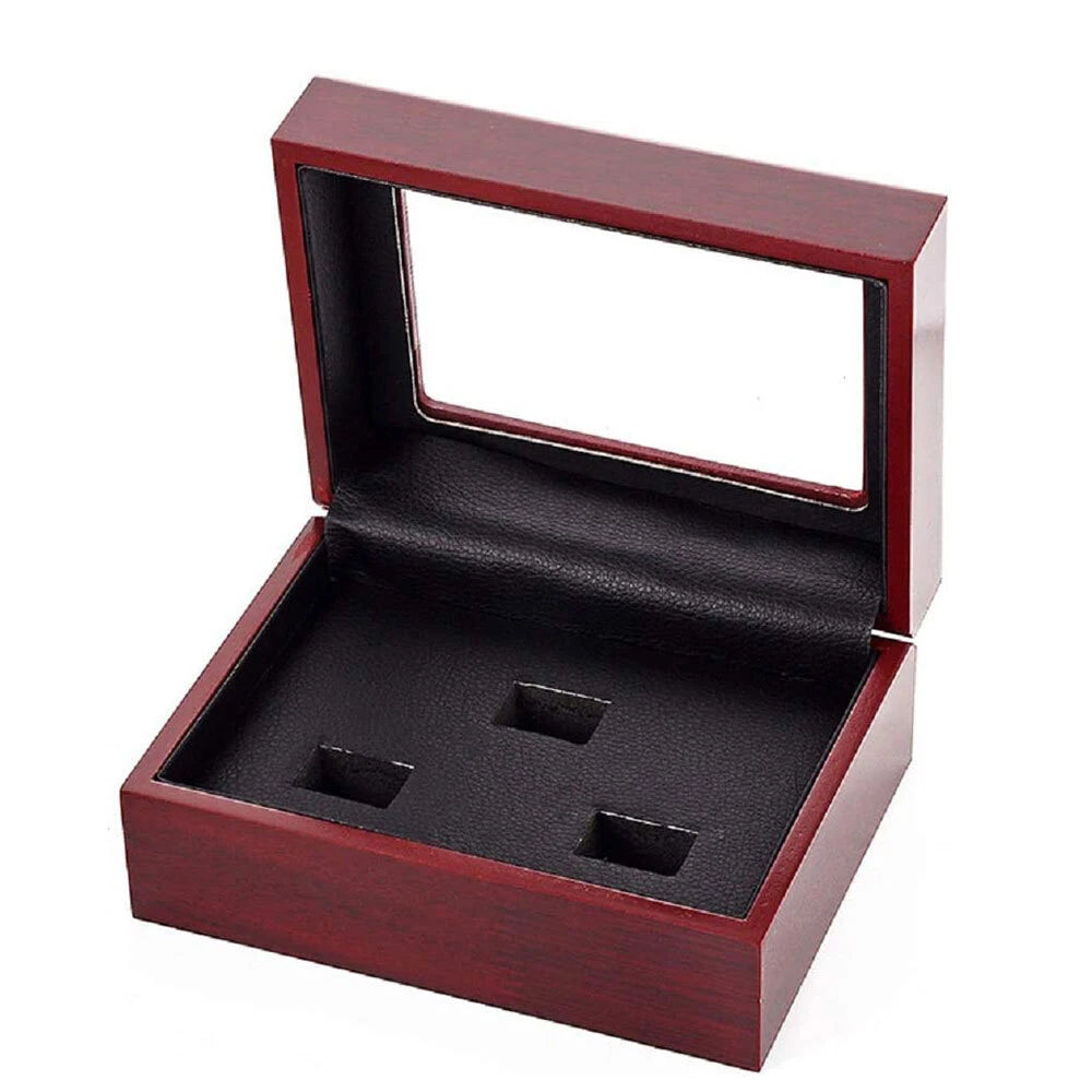 2/3/4/5/6 Championship Ring Display Box Wooden Collection Case Storage Holder | eBay