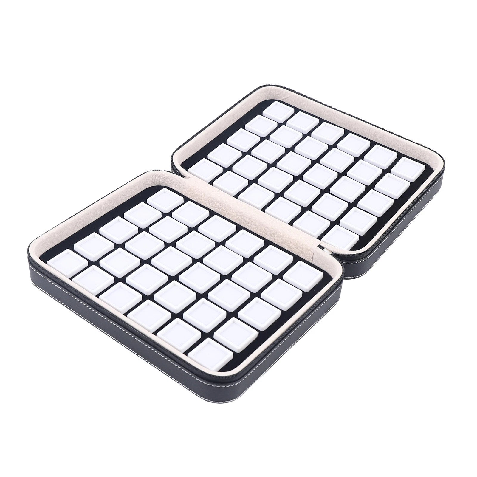 60 Grids Leather Gemstone Gem Diamond Storage Case Jewelry Display Box | eBay