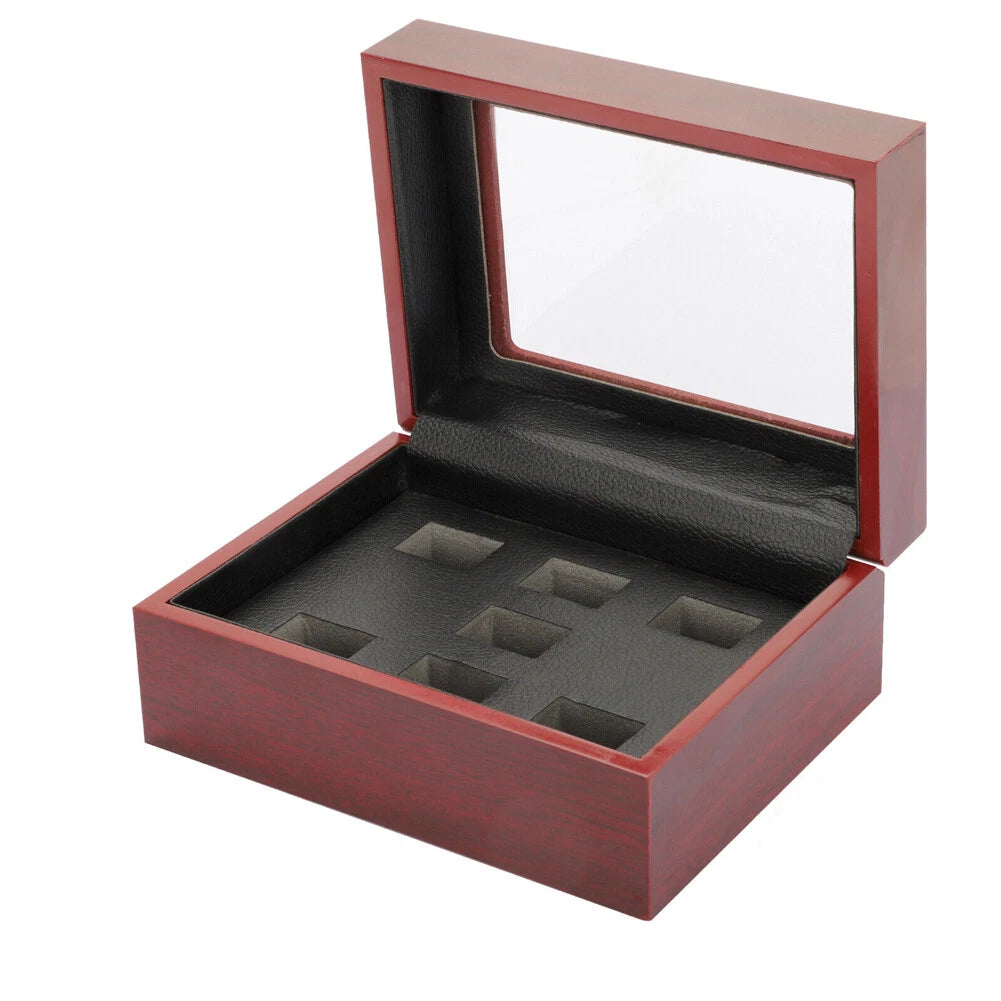 1-7 Hole Championship Ring Display Case Box Wooden Collection Storage box US## | eBay