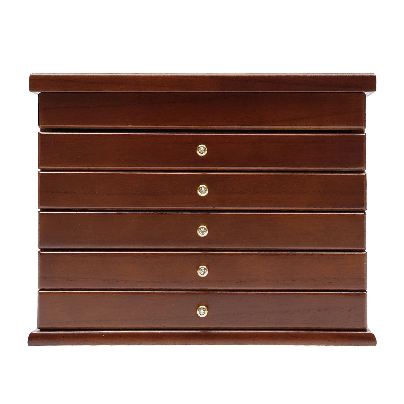 6 Layers Wooden 5 Drawers Large Jewelry Box With Mirror Organizer Box Gift | eBay