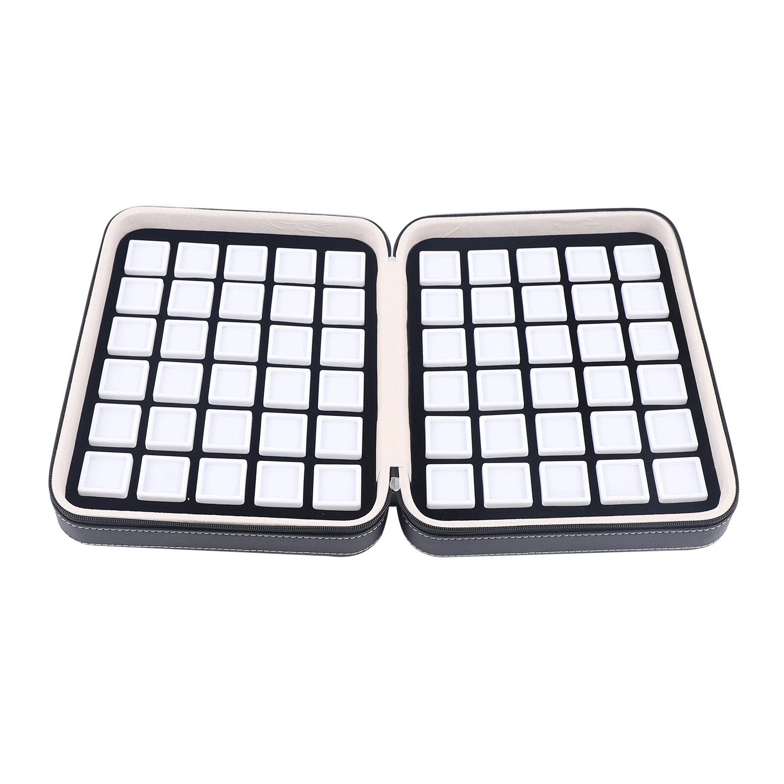 60 Grids Leather Gemstone Gem Diamond Storage Case Jewelry Display Box | eBay