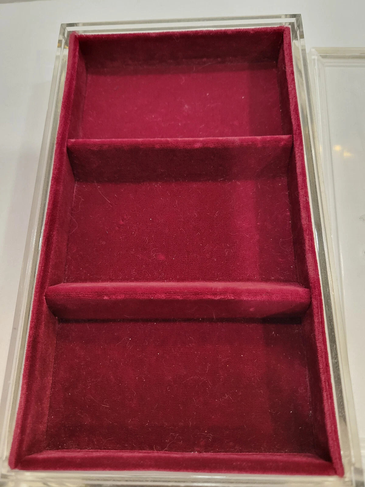 3 Compartment Jewelry Box/Organizer/Display Case 5” x 8.5” x 1.5” Frosted Floral | eBay