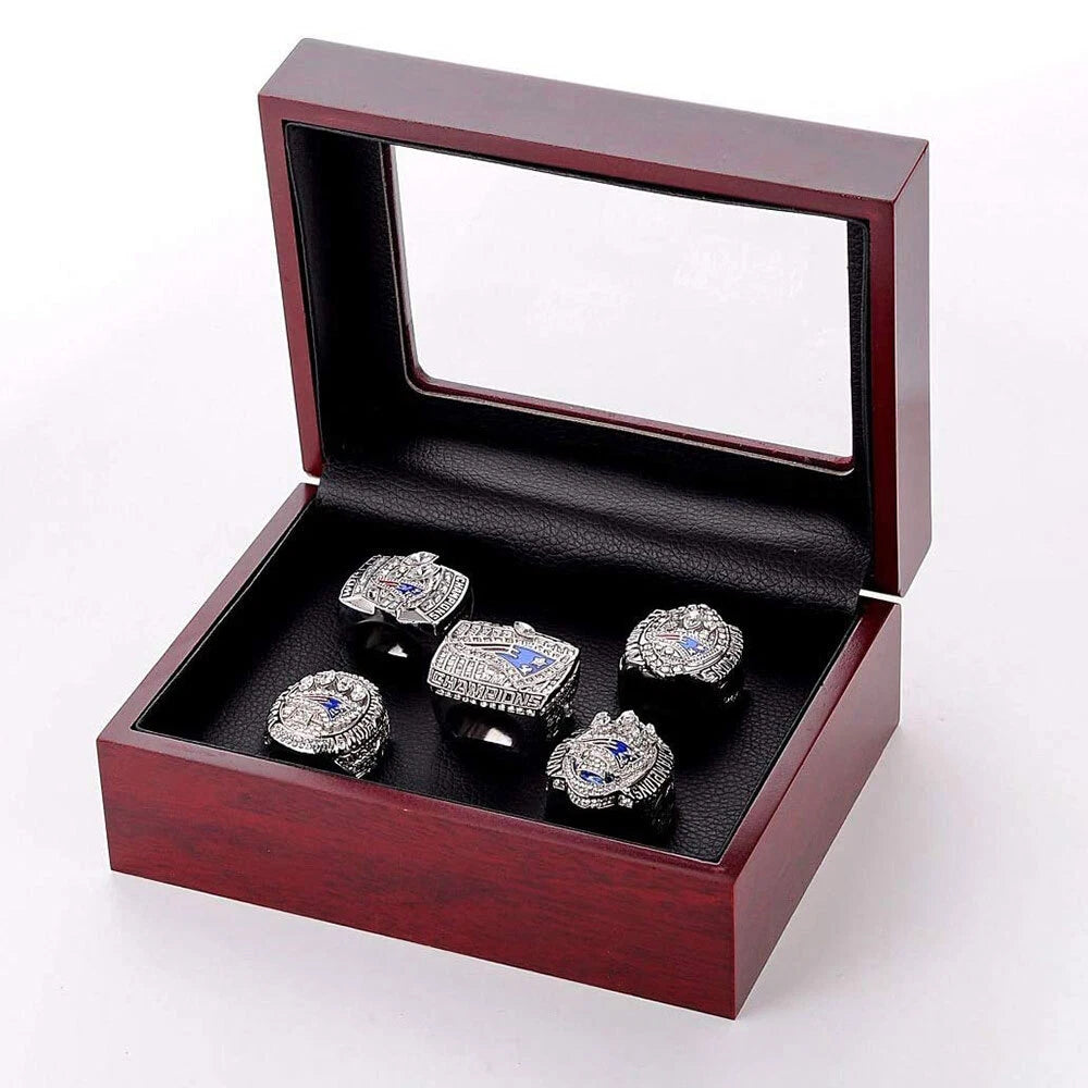 2/3/4/5/6 Championship Ring Display Box Wooden Collection Case Storage Holder | eBay