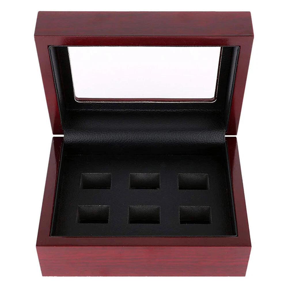 2/3/4/5/6 Championship Ring Display Box Wooden Collection Case Storage Holder | eBay