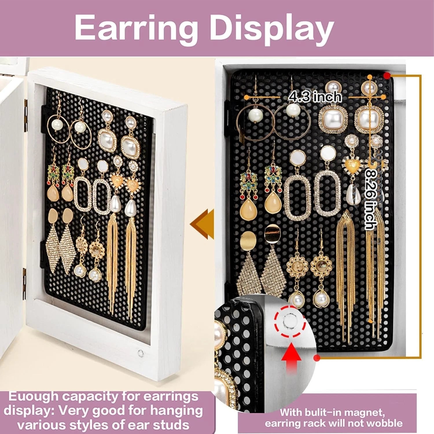 Charming White 5-Layer Jewelry Storage Box with Built-in Mirror & 4 Drawers | eBay