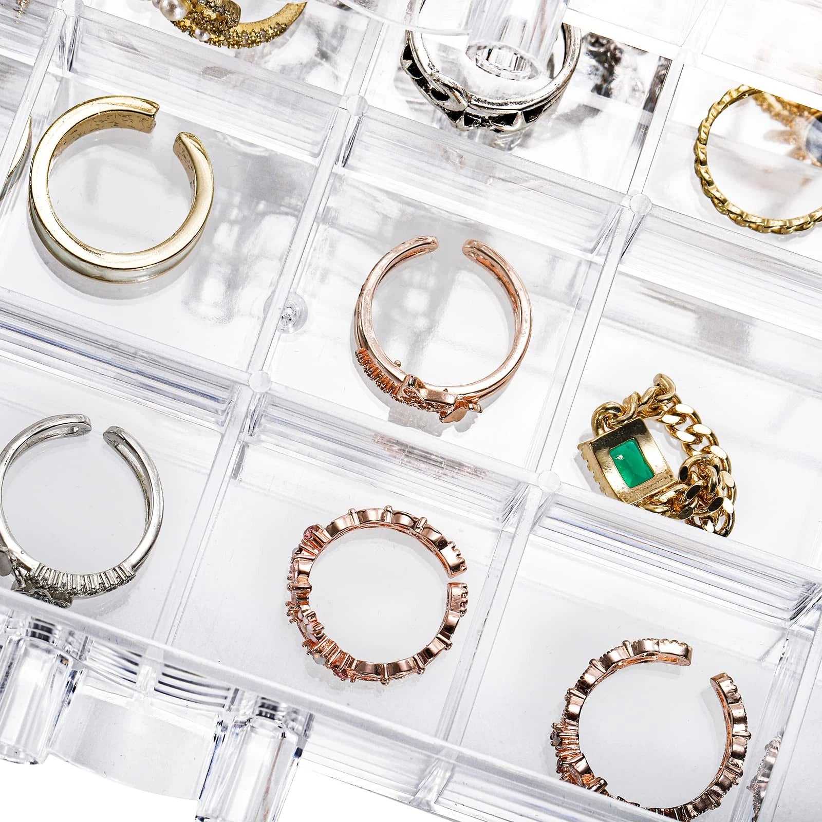 Acrylic Jewelry Storage Box Earring Holder with 5 Drawers, 120 Grids Jewelry ... | eBay