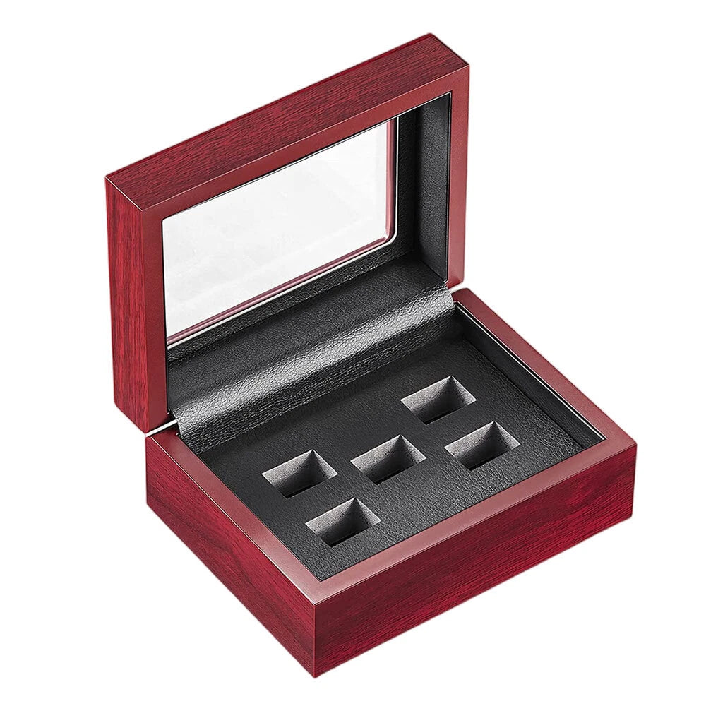 1-7 Hole Championship Ring Display Case Box Wooden Collection Storage box US## | eBay