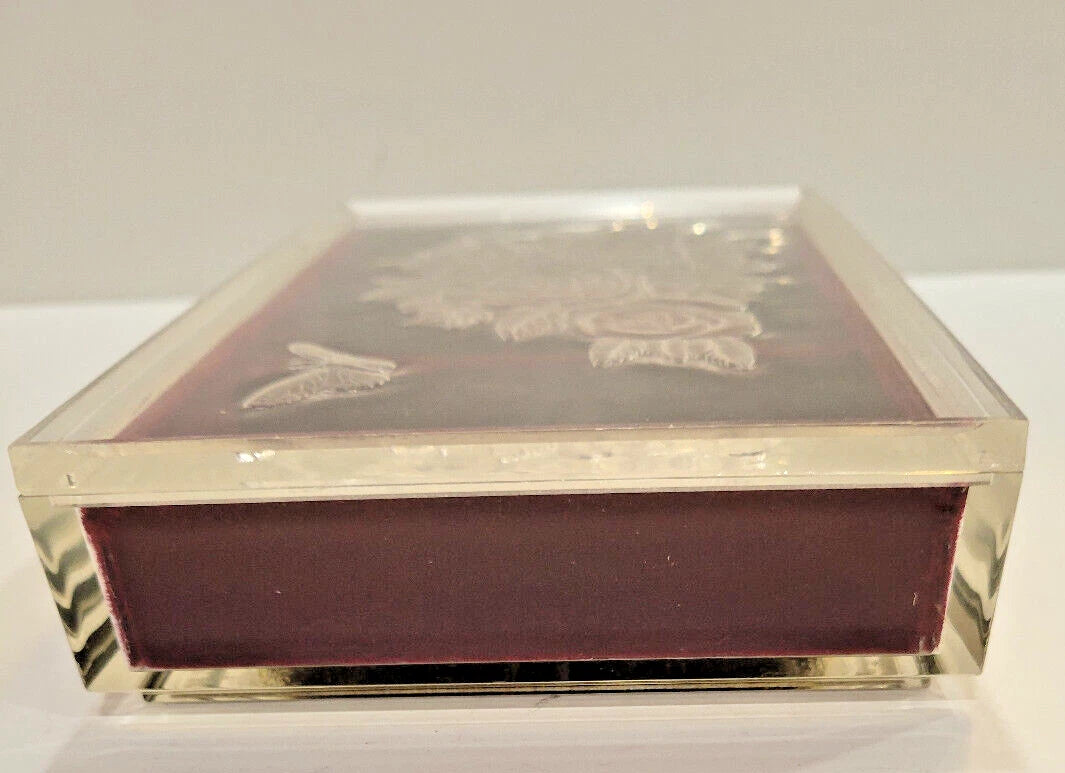 3 Compartment Jewelry Box/Organizer/Display Case 5” x 8.5” x 1.5” Frosted Floral | eBay