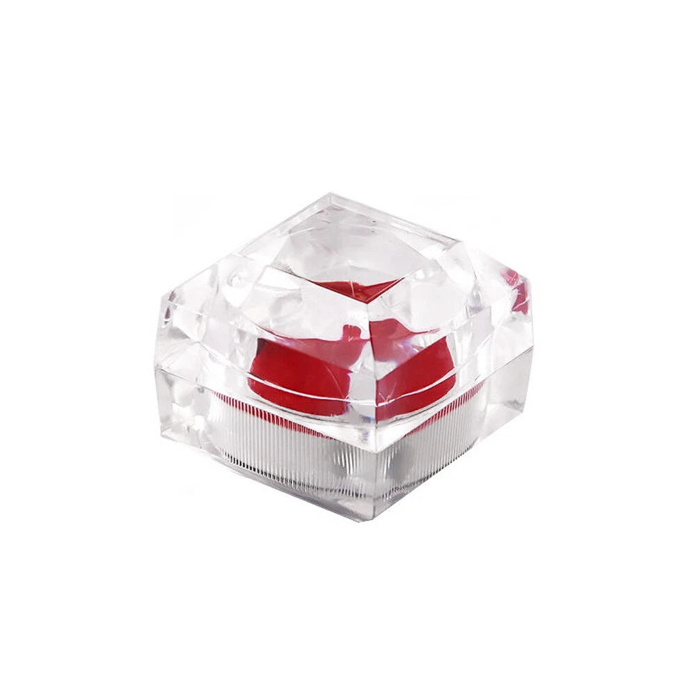 12 PC Clear Crystal Ring Gift Boxes Earrings Jewelry Storage Box BlACK RED WHITE | eBay