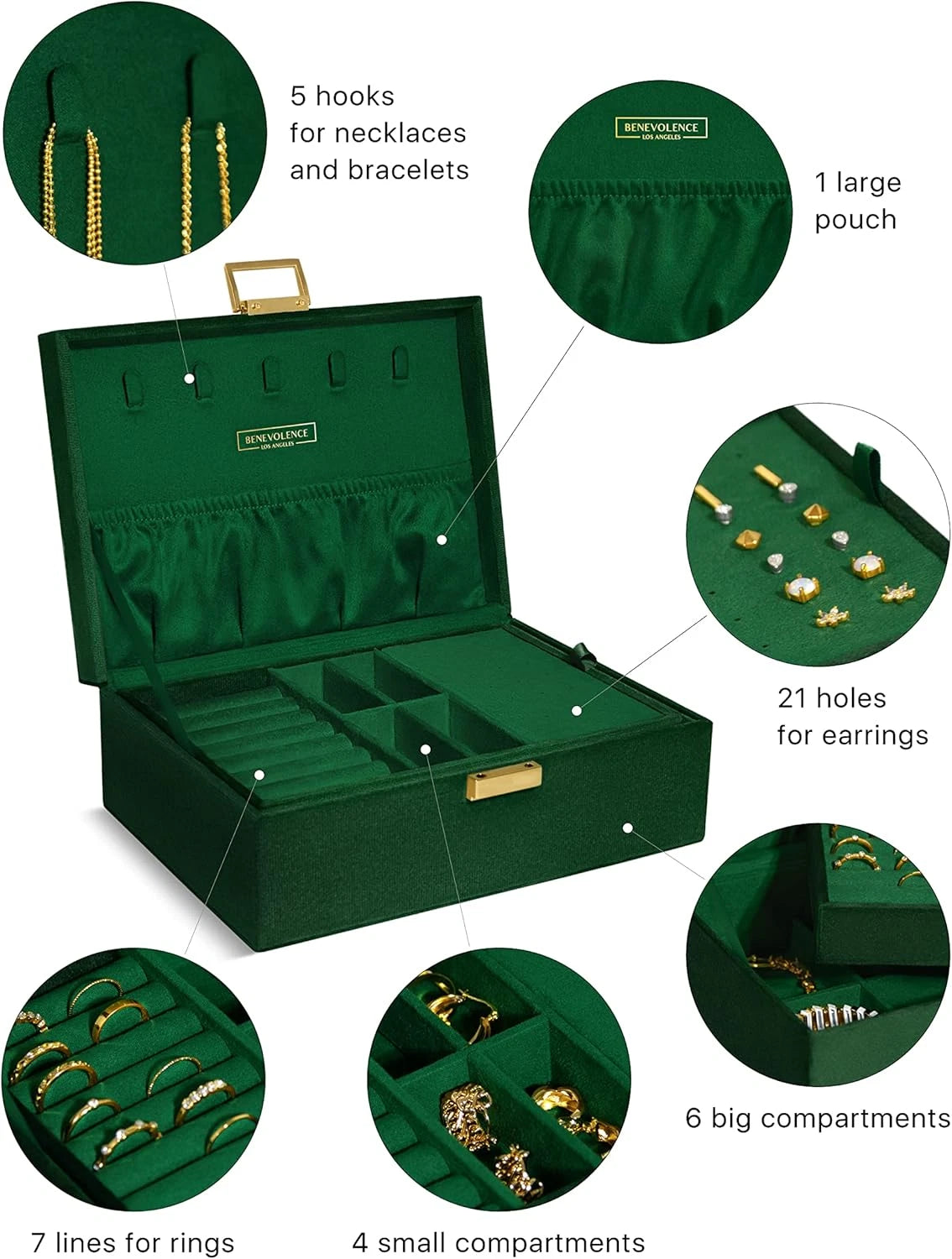 2 Layer Jewelry Box for Women, Large Velvet Jewelry Organizer with Decorative Lo | eBay