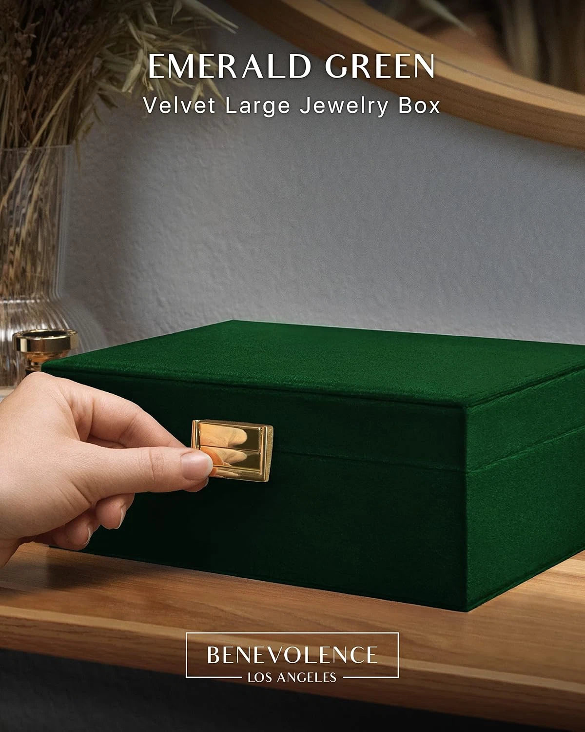 2 Layer Jewelry Box for Women, Large Velvet Jewelry Organizer with Decorative Lo | eBay