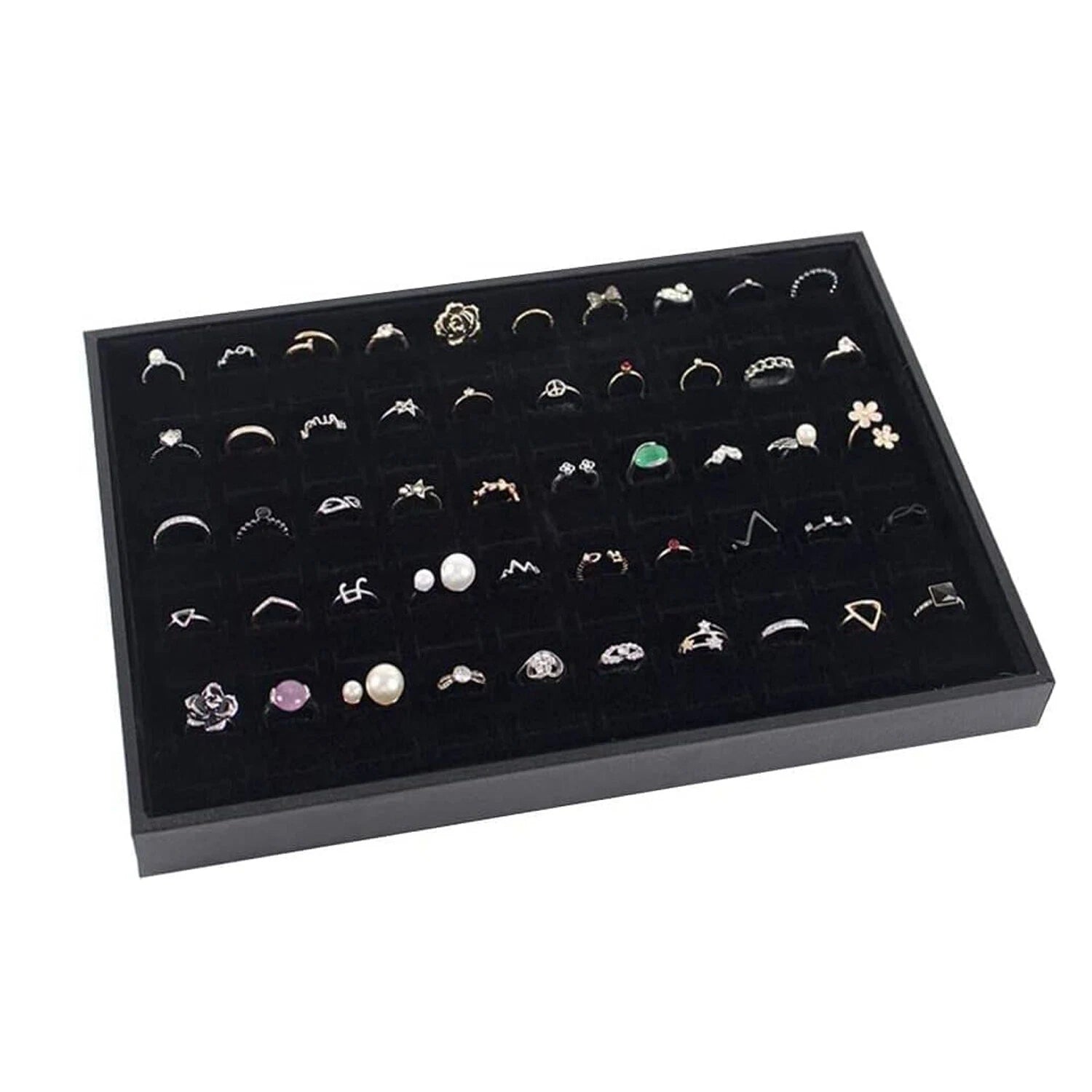 5PC 100Slot Jewelry Ring Display Organizer Tray Holder Earrings Storage Box Case | eBay