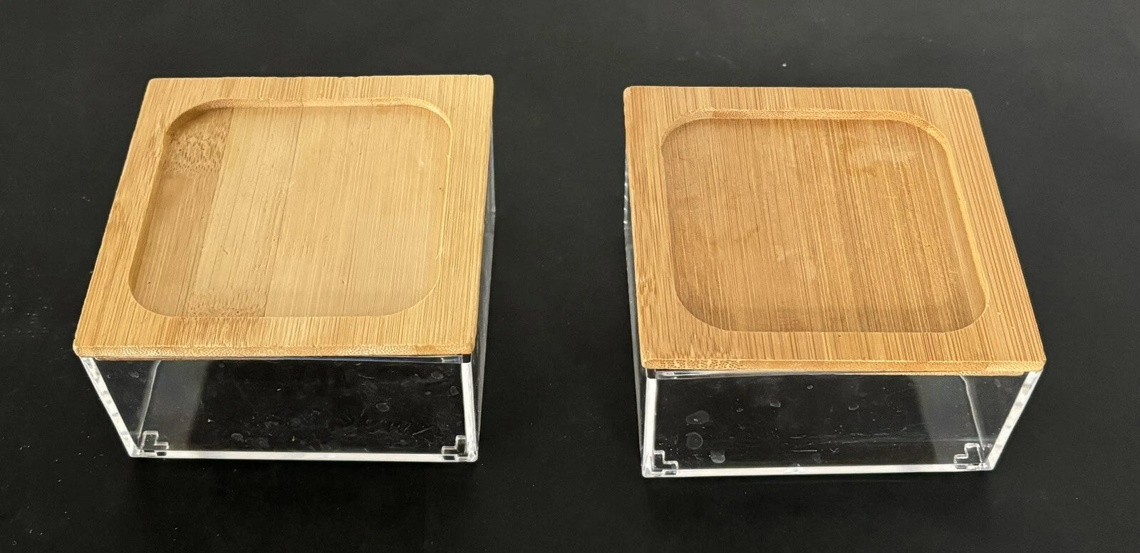 2 Square Clear Jewelry Cosmetic Organizer Box with Lid. | eBay