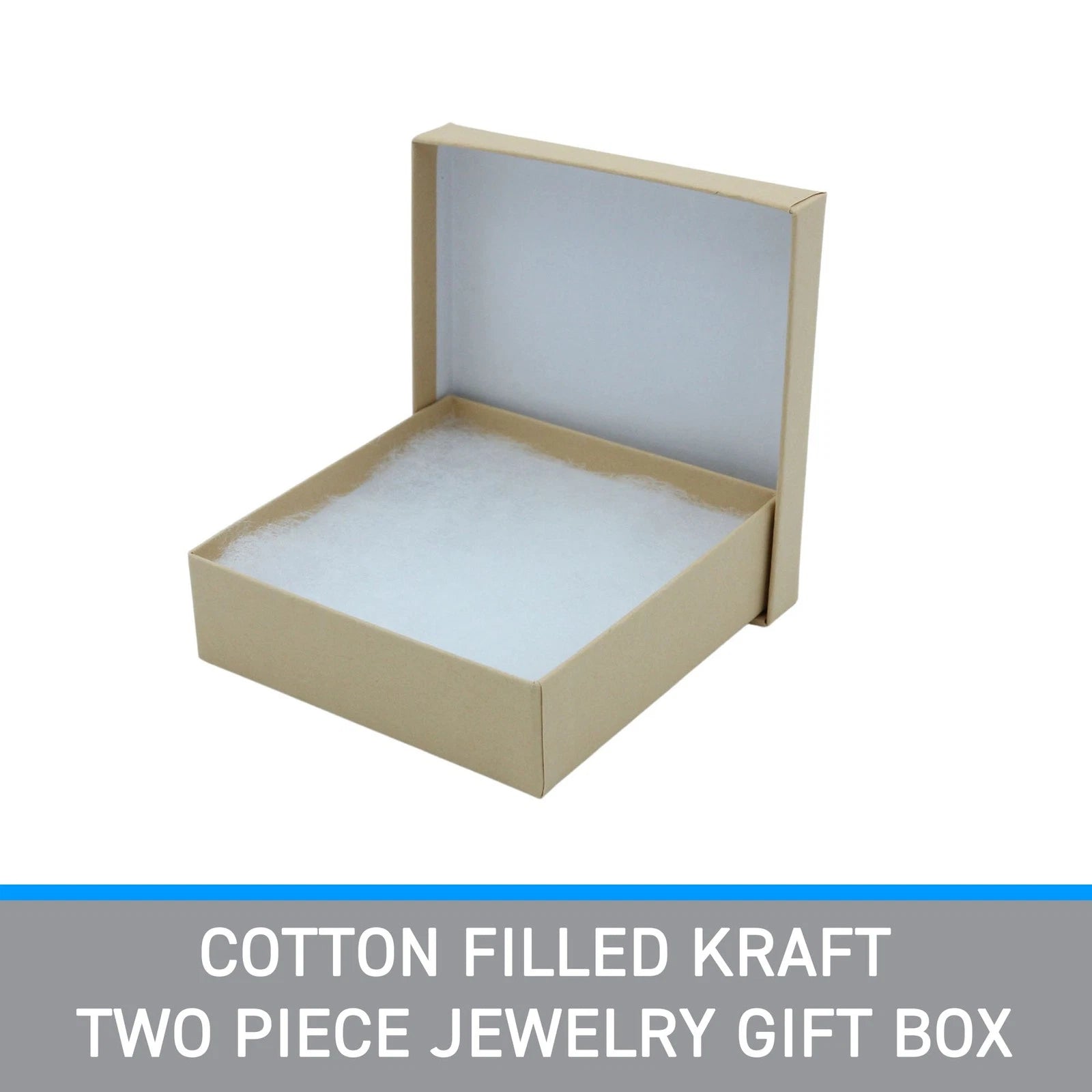 Cotton Filled Kraft Two Piece Jewelry Gift Boxes - 3½” x 3½” x 1" (Case of 100) | eBay