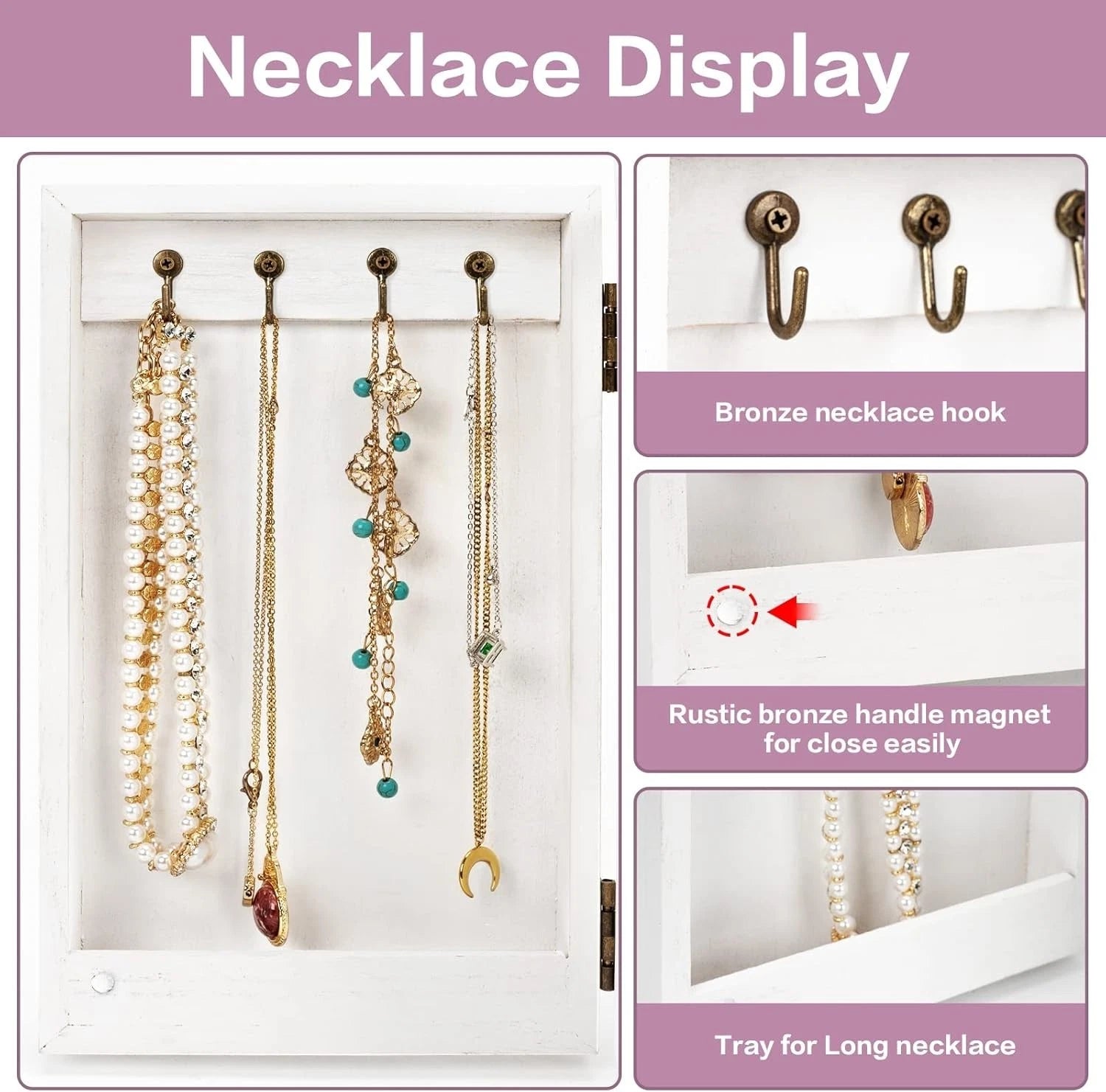 Charming White 5-Layer Jewelry Storage Box with Built-in Mirror & 4 Drawers | eBay