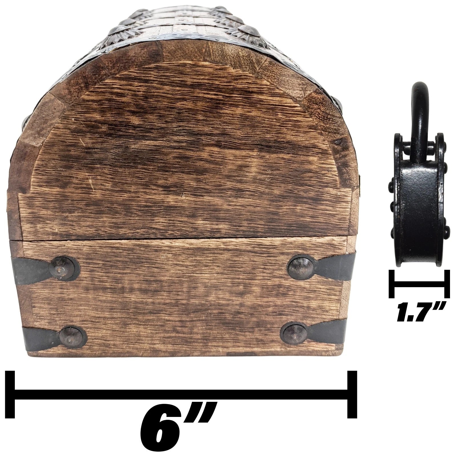 8"x6"x6" Wood Pirate's Treasure Chest Nautical Jewelry Box, Includes Lock & Keys 850018633550| eBay