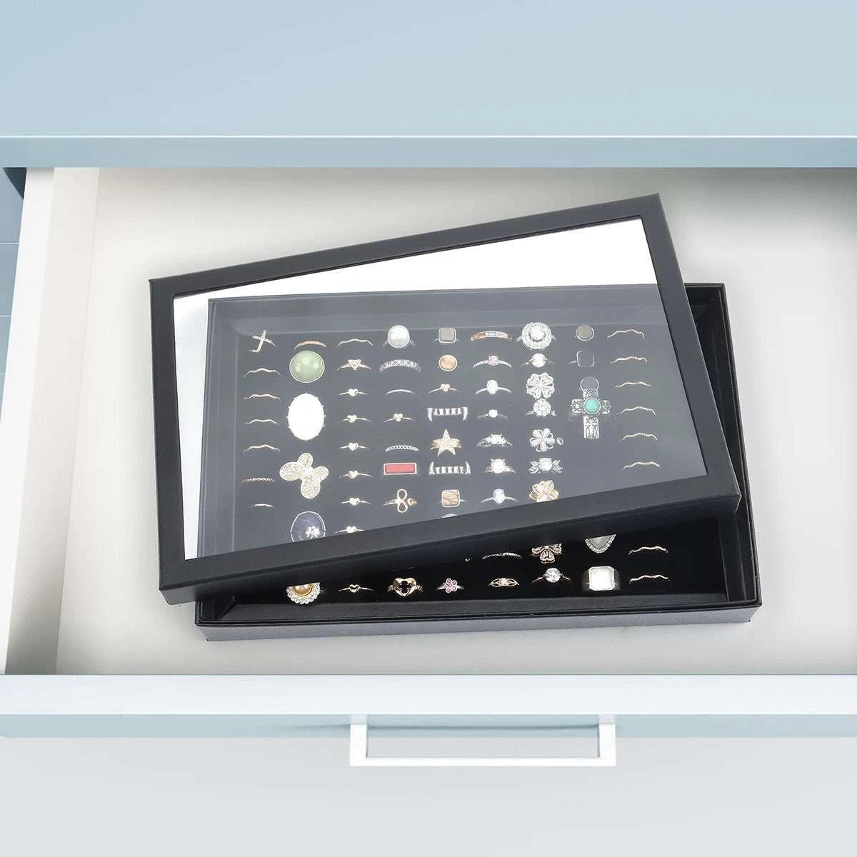 200 Slots Jewelry Ring Display Organizer Tray Holder Earrings Storage Boxes Case | eBay