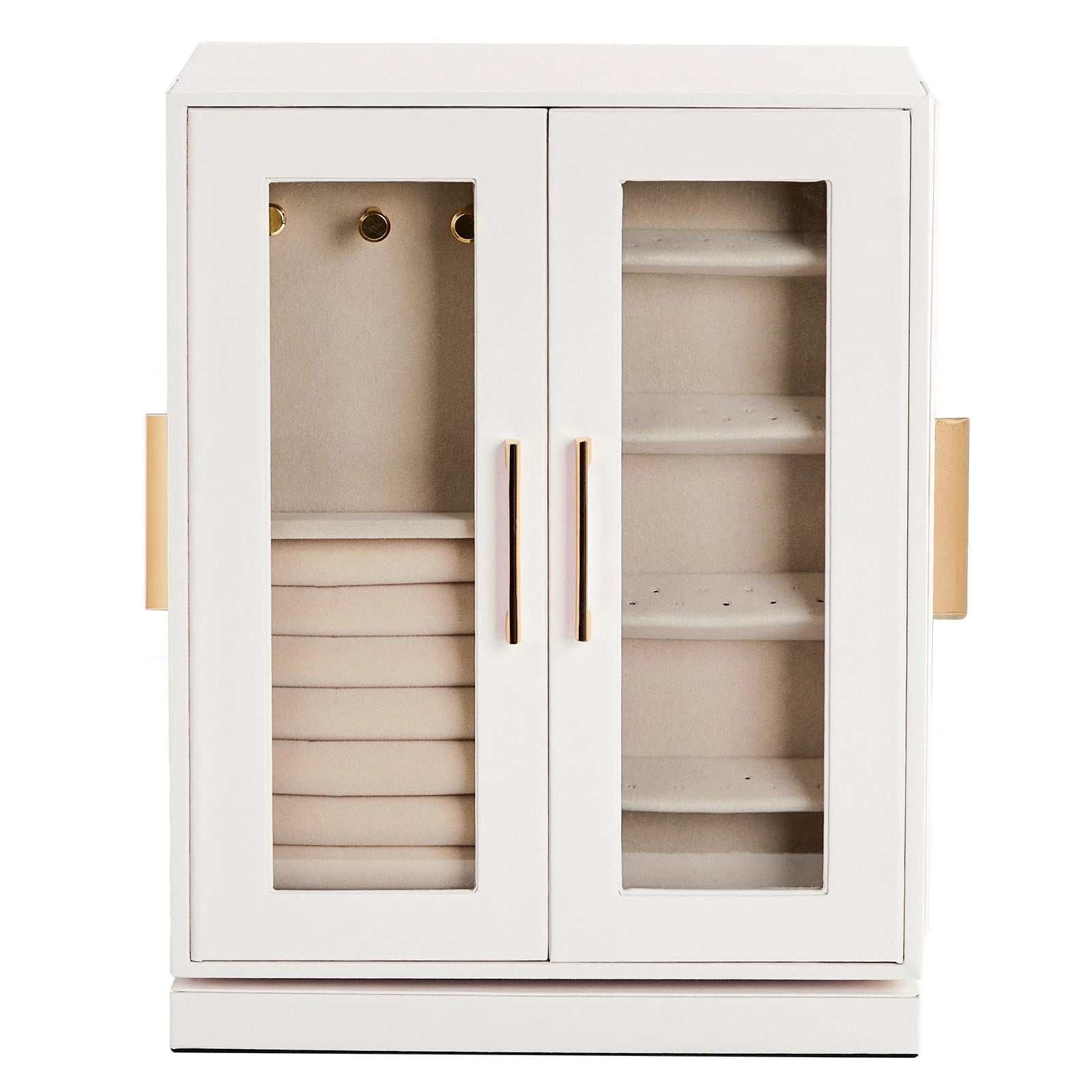 360° Rotating Jewelry Box Large Storage for Earrings Velvet Jewelry Cabinet | eBay