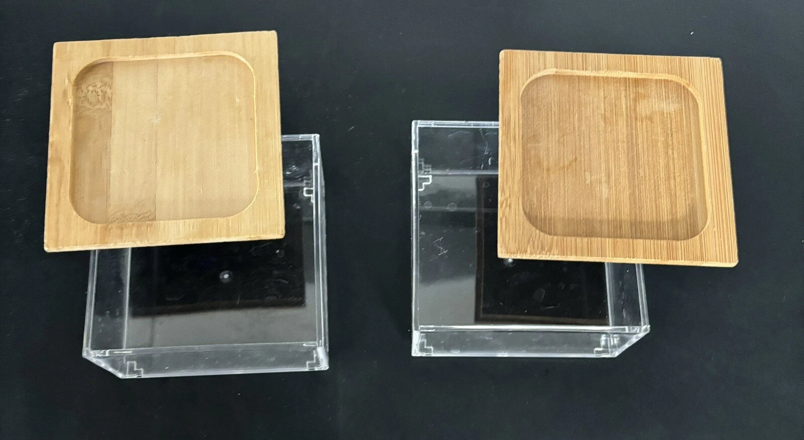 2 Square Clear Jewelry Cosmetic Organizer Box with Lid. | eBay