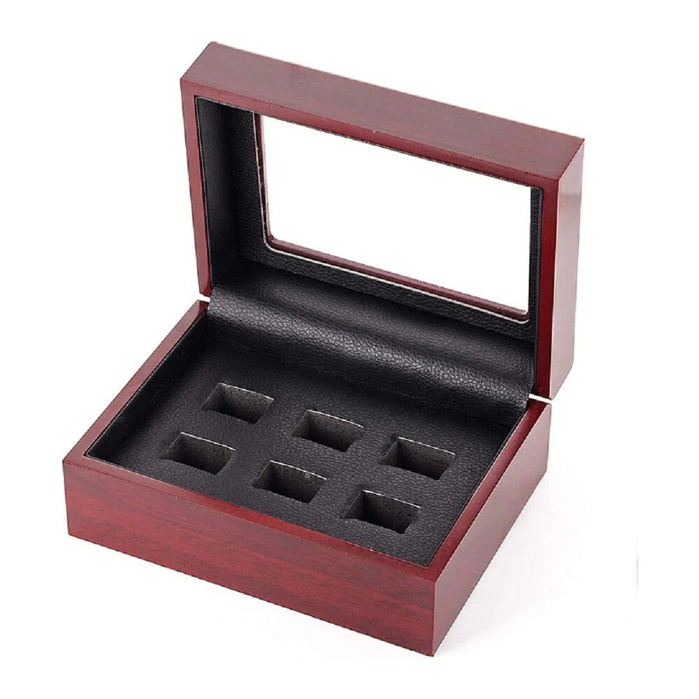 1-7 Hole Championship Ring Display Case Box Wooden Collection Storage box US## | eBay