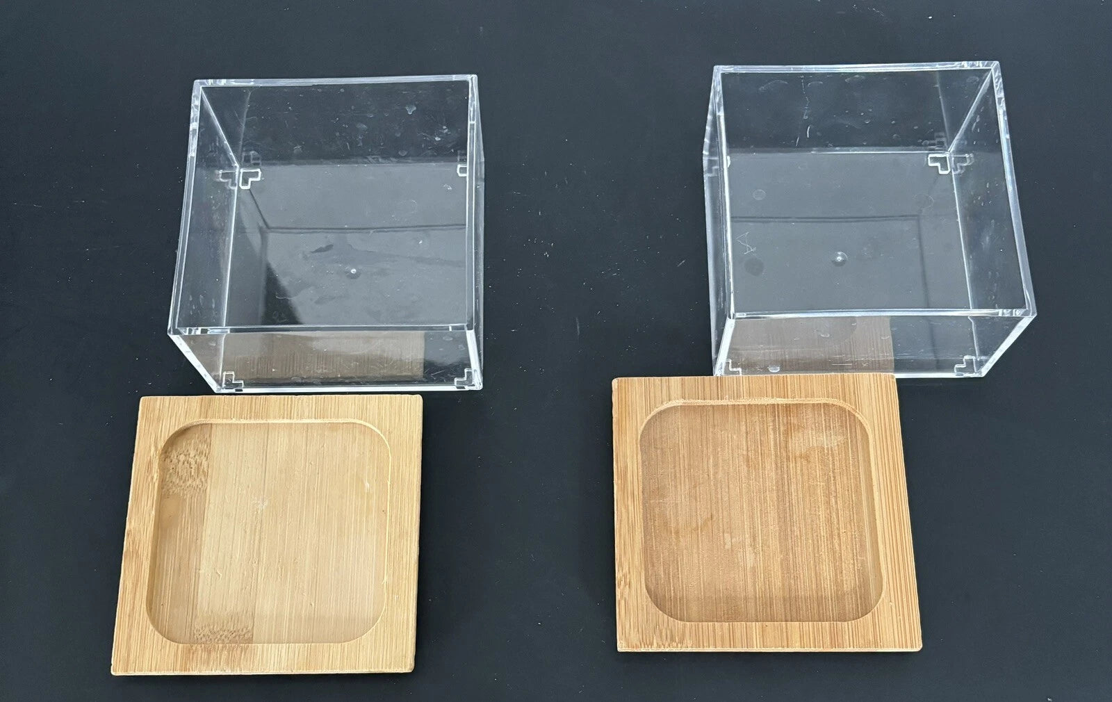 2 Square Clear Jewelry Cosmetic Organizer Box with Lid. | eBay