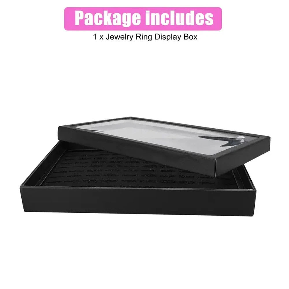 100 Slots Ring Box Jewelry Display Organizer Tray Holder Earrings Storage Case | eBay