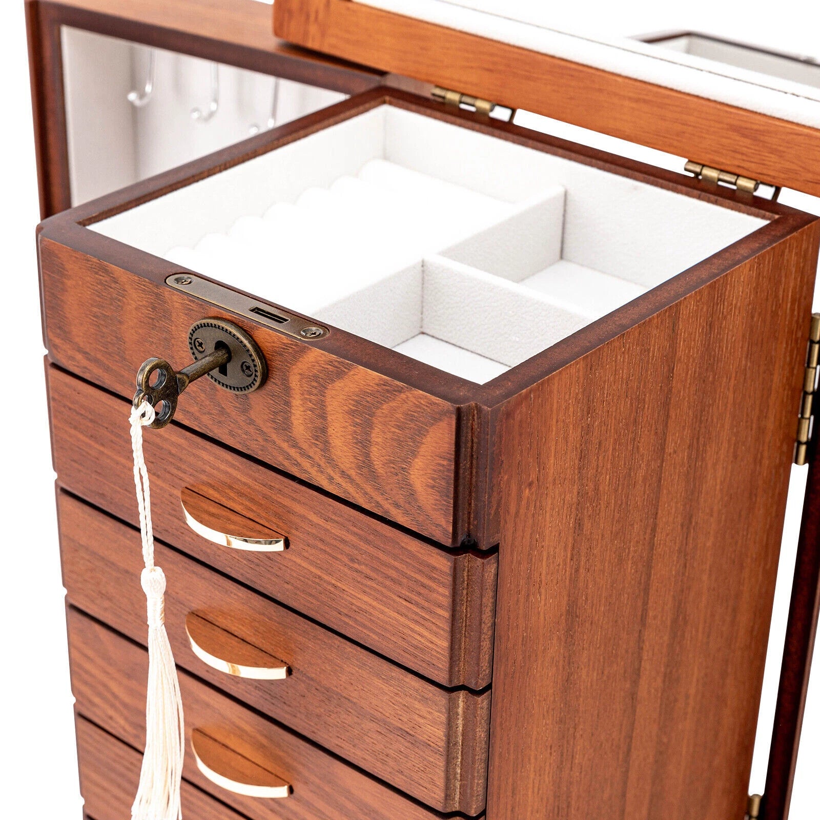 7 Layers Jewelry Storage Box Case Organizer Watch Ring Earrings Display Cabinet | eBay