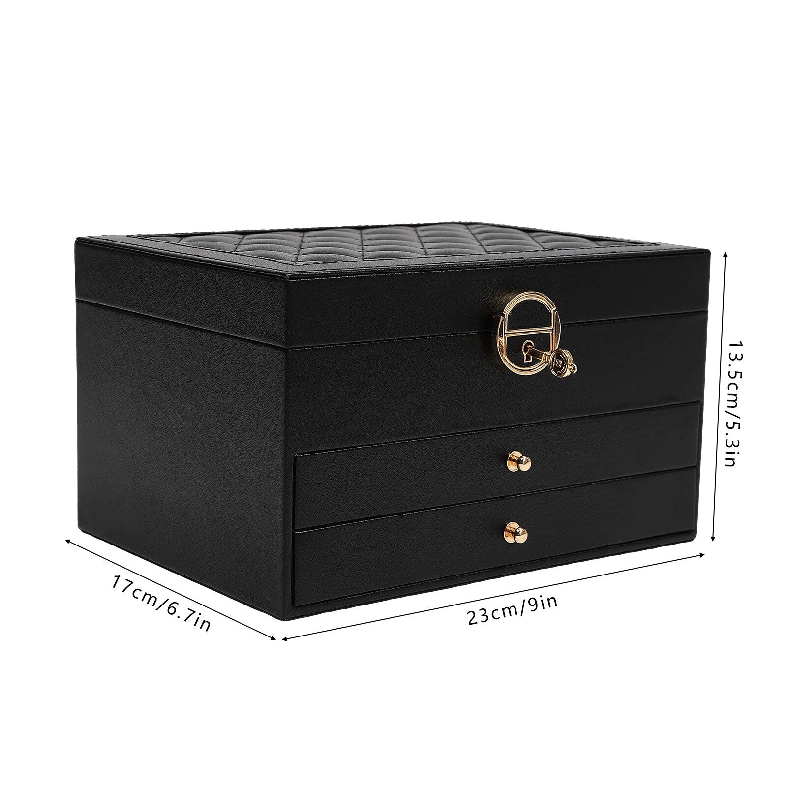 3-Layer Jewelry Box Organizer with Lockable Storage and Velveteen Lining | eBay
