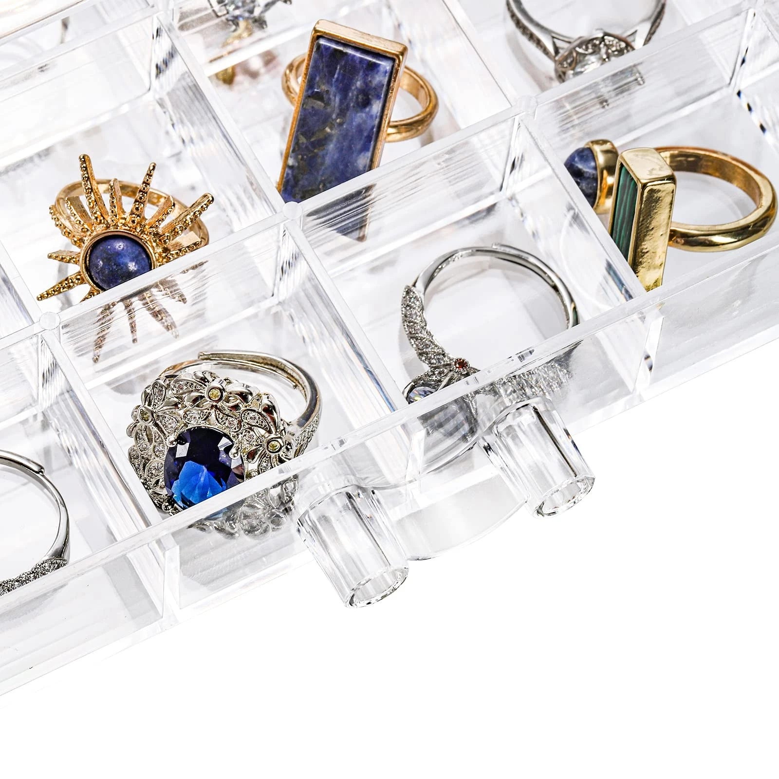 Acrylic Jewelry Storage Box Earring Holder with 5 Drawers, 120 Grids Jewelry ... | eBay