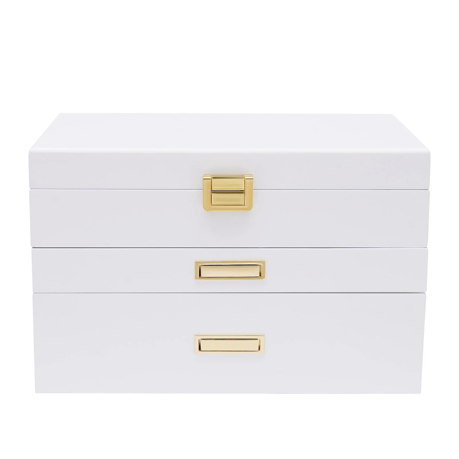 3-Layer Jewelry Organizer Box Earring Ring Necklace Bracelet Storage Case White | eBay