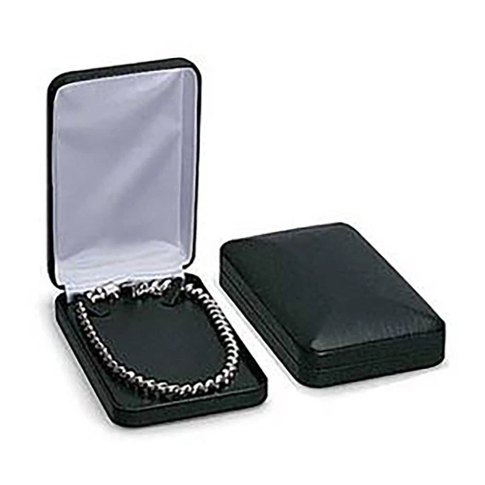 24 Black Faux Leather Necklace Boxes 4 ¼" x 7" x 1 ⅜" Jewelry Box Pendant Gift | eBay