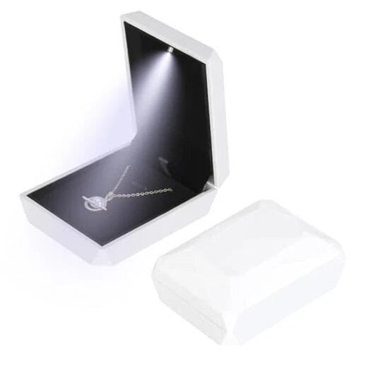 Luxury Pendant Necklace Gift Box, Velvet Jewelry Box Storage Case White | eBay