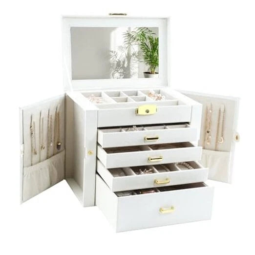 Jewelry Box for Women, 5-Layer Jewelry Organizers Box, Large 5-Layers White | eBay