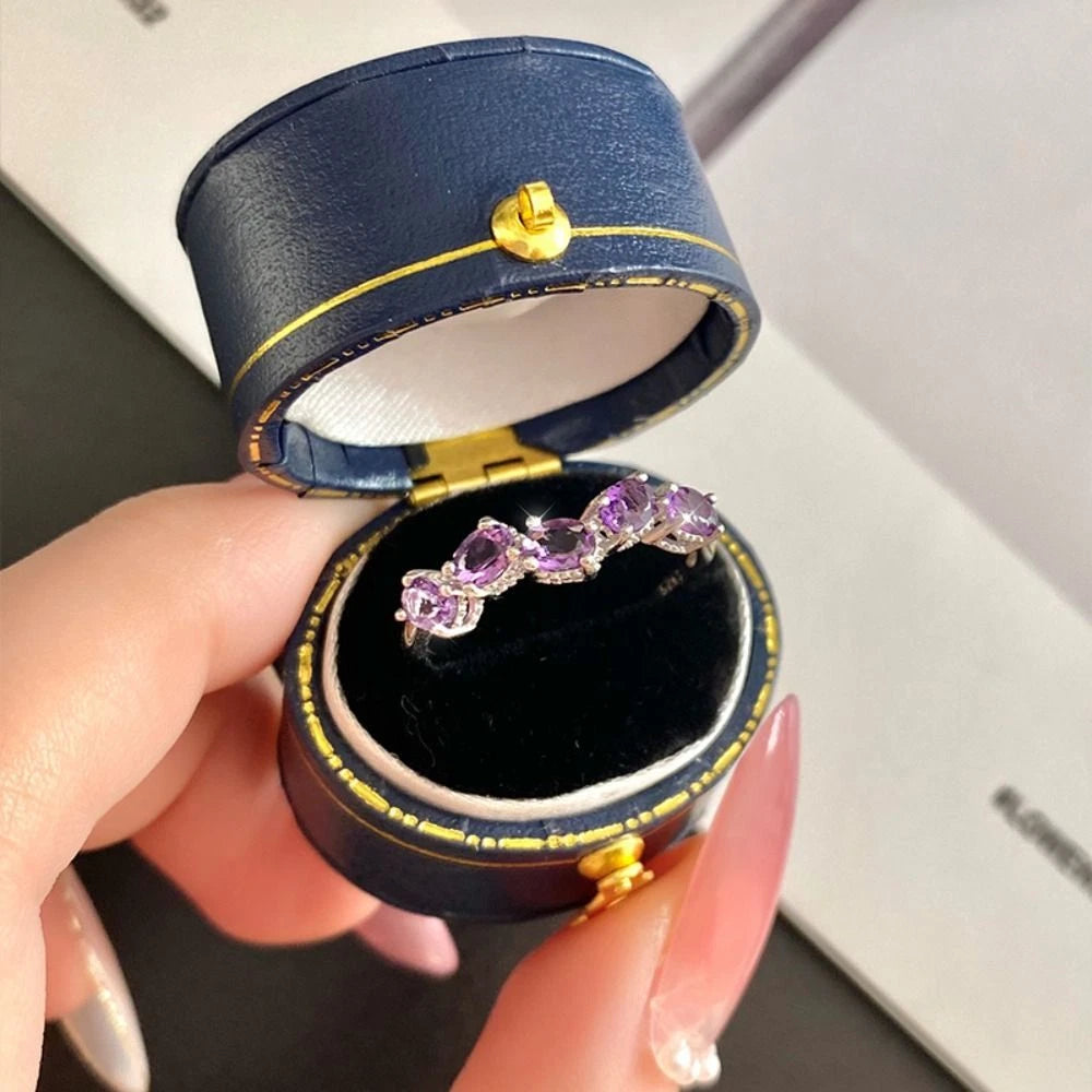 Engagement Ring Box Flannel Buckle Jewelry Case Vintage Leather Small Ring Box | eBay