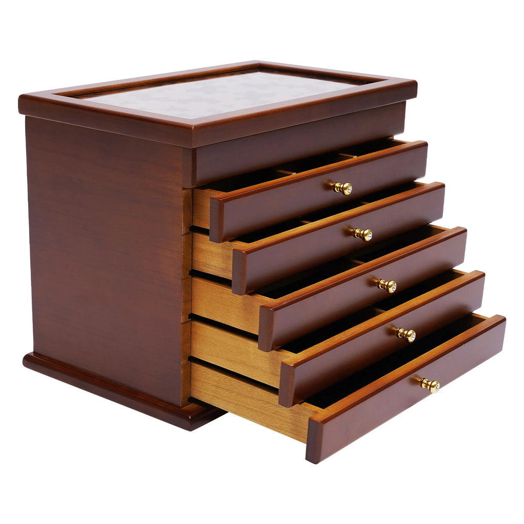 6-Tiers Jewelry Storage Vintage Box Case Wooden Jewelry Organizer/Collection | eBay