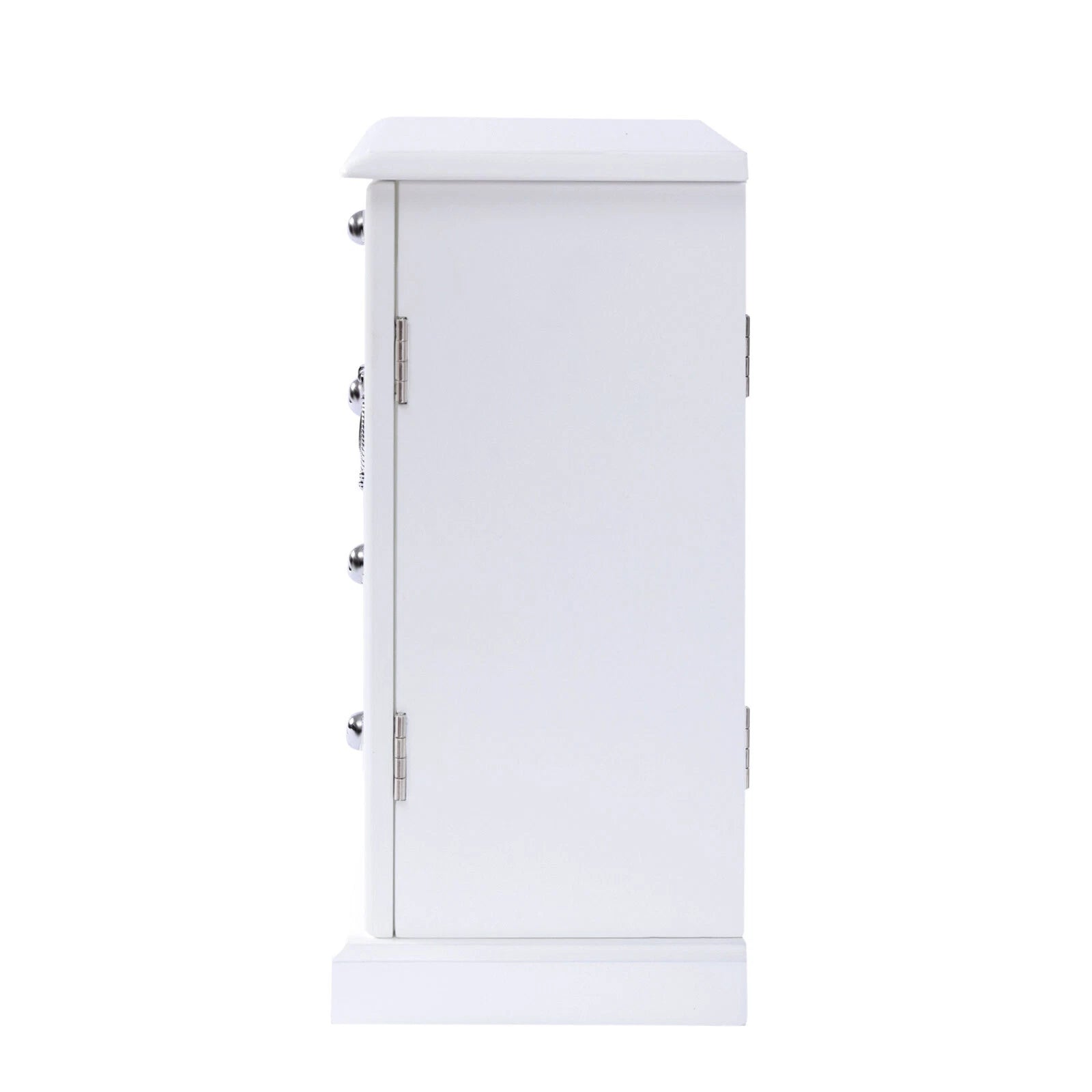 Wooden 4 Drawers Jewelry Box W/ Mirror Storage Organizer Drawers White For Women | eBay