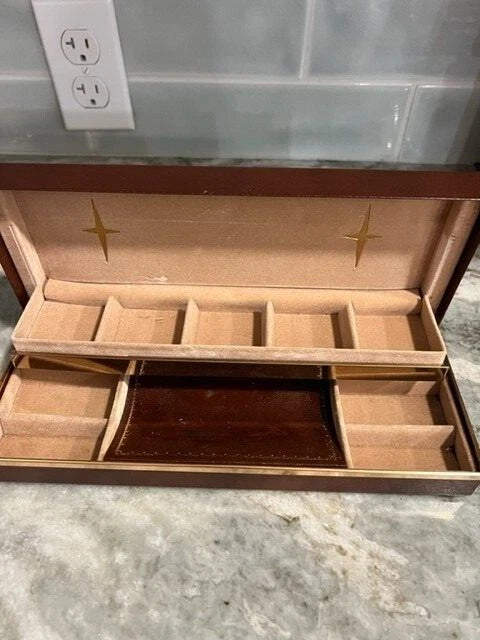 Jewelry Box Brown Organizer Rings Earrings Accessories | eBay