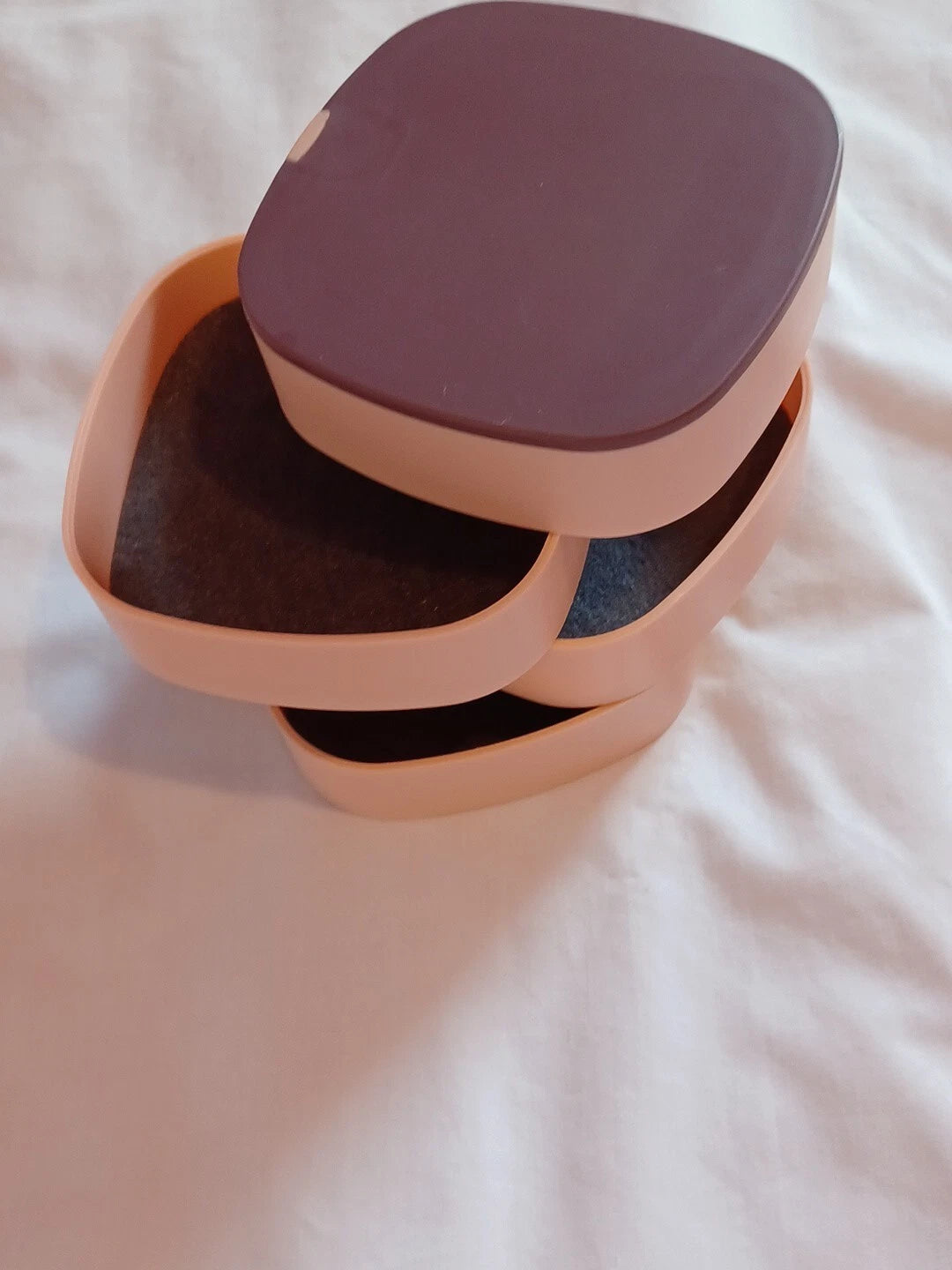 Jewelry Storage Box with Mirror Womens Organizer 4-Layer Small | eBay