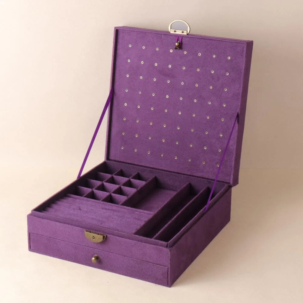 Women Jewelry Box Lockable 3 Layers Large Jewelry Organizer Storage Case for Ear | eBay