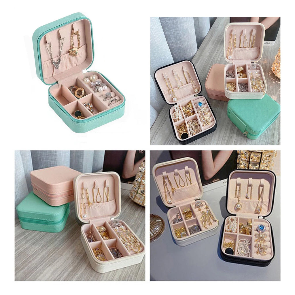 Jewelry Box Jewelries Storage Case PU Leather Organizer For Necklace Ear | eBay
