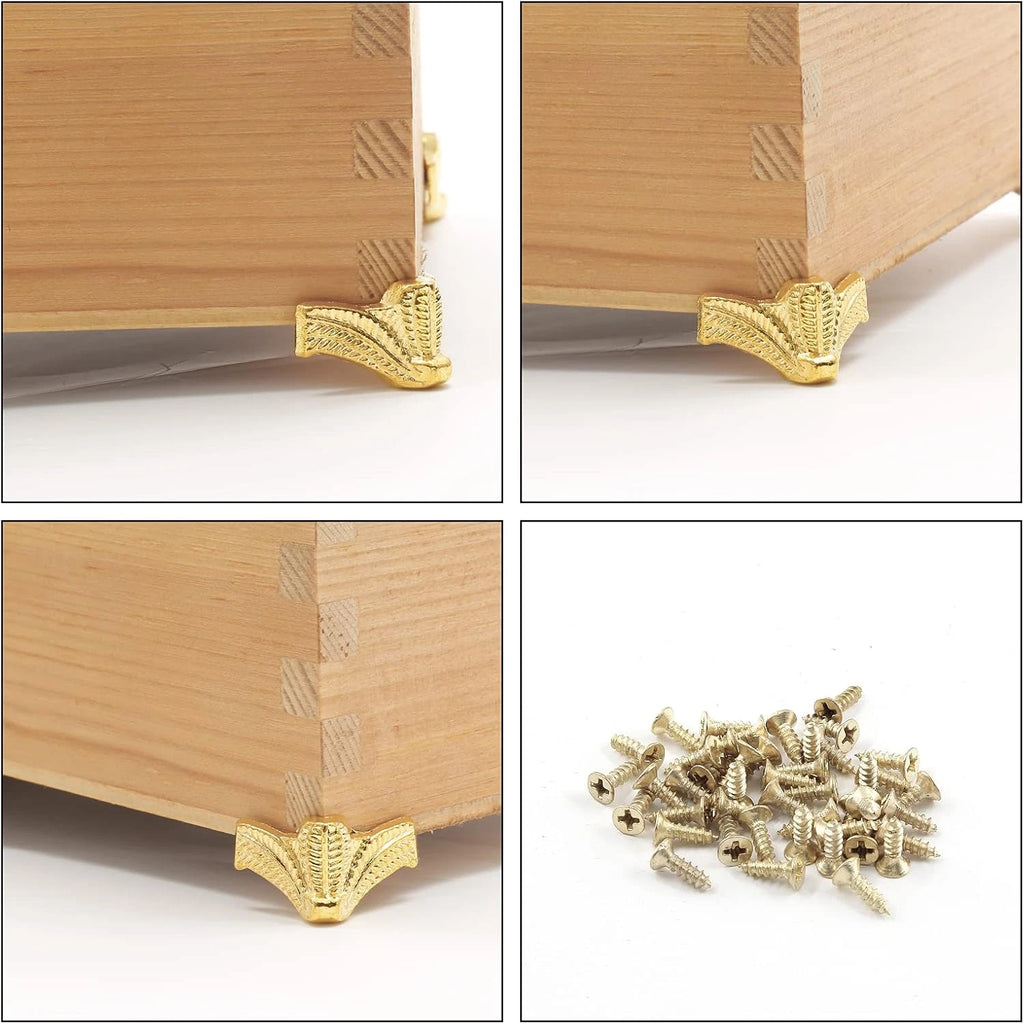 Zorfeter 24 Pcs Antique Brass Box Legs, Wood Case Jewelry Chest Storage Box Feet | eBay