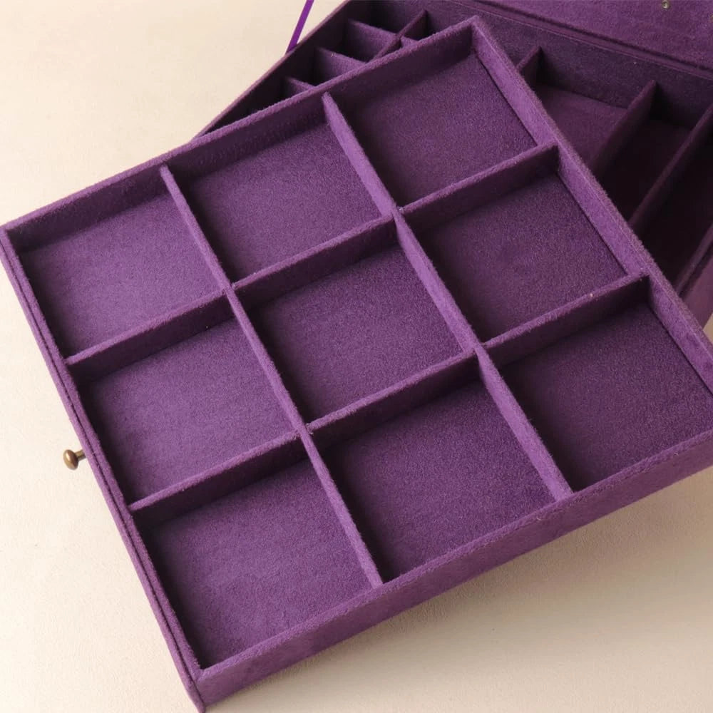 Women Jewelry Box Lockable 3 Layers Large Jewelry Organizer Storage Case for Ear | eBay