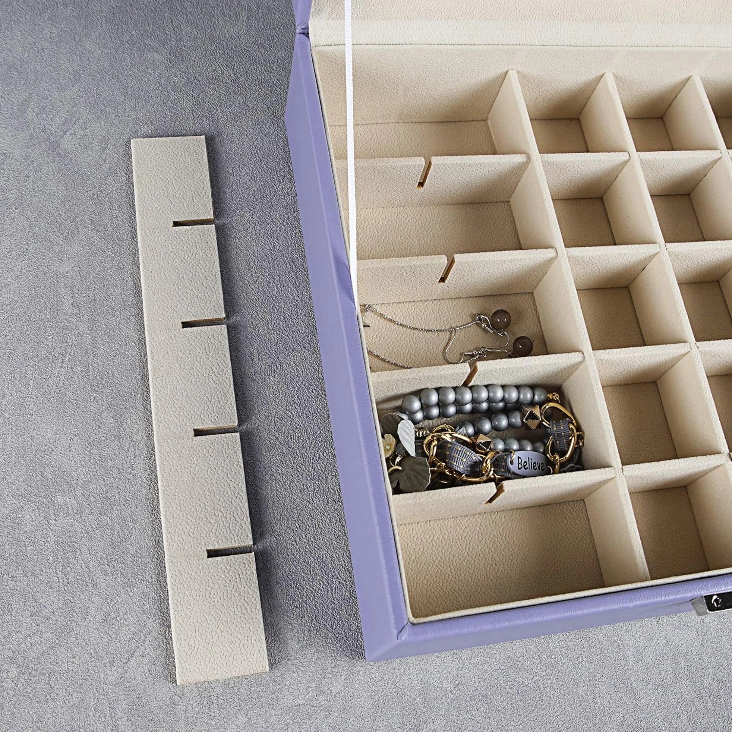 Earring Organizer Classic Jewelry Box 50 Slots Double Layer Storage Case Purple | eBay