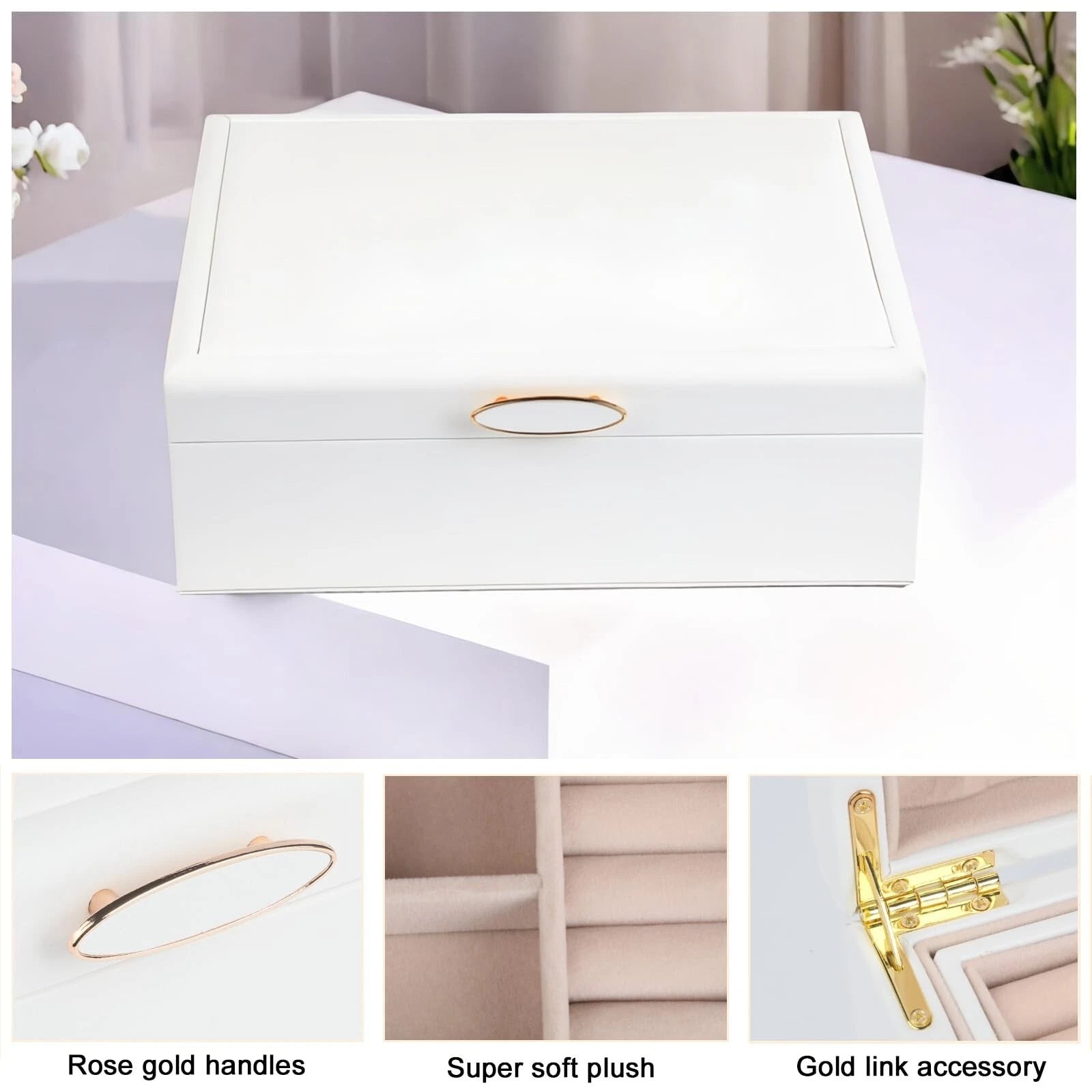 Portable Jewelry Box, 2 Layer Jewelry Organizer with Necklace Hanger for Wome... | eBay